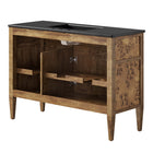 Modway Elysian 48" Wood Single Sink Bathroom Vanity - Black/Brown-Burl Wood Veneer