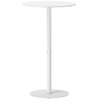 HOMCOM Round Bar Table for 2, Easy Assembly for Home Bar Cocktail Bistro - White-Comfortably seats two, pairs well with 24"-27.2" bar stools