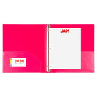 JAM Paper Plastic 1" 3-Ring Binder - Fuchsia Pink-Quantity: Sold Individually | Made to be long lasting and resist tearing or bending, easy to clean.