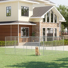 PawHut Dog Exercise Pen Enclosure - 227.5 sq. ft.- Silver-6 ft. tall fencing to keep dogs in without jumping over 