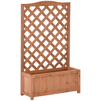 Outsunny Raised Garden Bed with Trellis for Vine Climbing - 28" x 11" x 46" -Plenty of room for plants like vegetables, flowers, and herbs 

