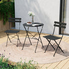 Lausaint Bistro Folding 3-Piece Patio Set - Black-10