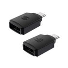 Scosche StrikeLine Adapter USB-A to USB-C Adapter - Black - 2 Pack-Use with a cable to charge smartphones, laptops, tablets, headphones, action cameras, portable gaming systems or other USB-C devices or to transfer data between USB-A to USB-C devices such as photos, music, files and more