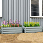 Outsunny Raised Garden Beds - 39" L x 24" W x 12" H - Light Grey - 2 Pack-Flat tops: pick up and carry safely 