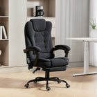 Vinsetto 7-Point Vibration Massage Office Chair with Footrest and Swivel Wheels - Black-Take a break and stretch out with a 155° recline angle