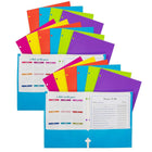 C-Line 2-Pocket Laminated Paper Portfolio with 3-Hole Punch - Assorted - 18 Pack-2-pocket paper folders with laminated, high gloss finish
