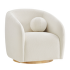 Modway Holland Swivel Chenille Fabric Armchair - Cream-Curved Swivel Armchair