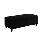 Brassex Torin Storage Ottoman - Black-Generously padded top