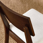 Modway Pax Wood Dining Side Chairs - Walnut/Heathered Weave Ivory - 2 Pack-Non-Marking Foot Glides