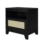 Manhattan Comfort Sheridan 21.63" Mid-Century Modern Nightstand 2-Piece Set - Black-Perfect for Bedside Storage, Lamps or Display Items