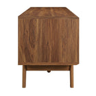 Modway Iterate 59" TV Stand - Walnut-Slatted Sliding Doors