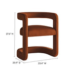 Modway Winslow Performance Velvet Barrel Accent Chair - Rust-Barrel Back Design