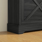 HOMCOM Farmhouse Slim Shoe Cabinet with 2 Flip Drawers & Adjustable Shelves - Distressed Grey-Anti-tipping design ensures safety in daily use