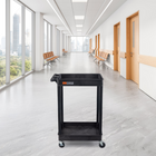 Luxor ENDURA 32" H Two-Tier Utility Cart - 24" W x 18" D - Black-8