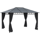 Outsunny Hardtop Canopy Outdoor Gazebo - 13' x 10' - Dark Grey-Practical gazebo with a tall and spacious design 
