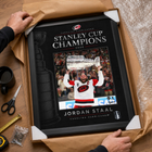 Frameworth Carolina Hurricanes 2026 Stanley Cup Champions: Jordan Staal PhotoGlass Framed Photo - 18" W x 22" H-Product-type accurate build: PhotoGlass construction fuses the image to the glass itself and the glass surface wipes clean with a soft dry cloth