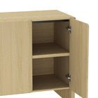 Manhattan Comfort Linda 60" Modern 4-Door Sideboard - Natural Oak-Clean, flat-front drawer design for a minimalist, contemporary aesthetic