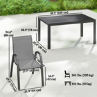 Outsunny 7 Pieces Outdoor Dining Set for 6 with Stackable Chairs - Light Grey-Breathable mesh chairs dry quickly and stay cool during summer chats