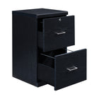 Office Star Alpine 2-Drawer Vertical Filing Cabinet - Black-Compatible with letter size documents