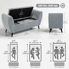 HOMCOM Upholstered Storage Bench with Armrests - Grey-Rubberwood legs add extra stability and durability;
