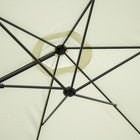 Outsunny 8.5' Offset Patio Umbrella with 360° Rotation - Beige-Made of outdoor-ready polyester fabric and a powder-coated steel frame for heavy-duty stability