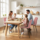 HOMCOM Dining Chairs with Metal Legs for Kitchen - Pink - Set of 4-Assembly required