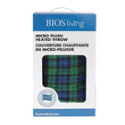 BIOS Living Micro Plush Electric Throw - Blue and Green Plaid-6