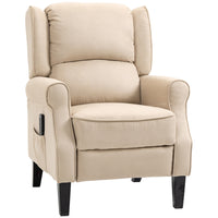 HOMCOM Massage Recliner with Footrest - Beige-Two vibration massage target zones in the back