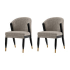 Manhattan Comfort Ola 21.46" Modern Chenille Upholstered Dining Chair - Stone - Set of 2-Modern Dining Chair for Dining Room and Task Chair Usage