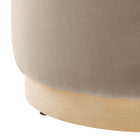 Modway Tilden 16" Round Performance Velvet Upholstered Ottoman - Taupe/Natural-Weight Capacity: 506 lbs.