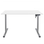 Ezywork 60" Electric Height Adjustable Standing Desk - Grey Frame / White Table Top-Desktop Size: 59.2"W x 29.5"D (150cm x 75cm)