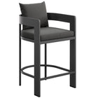 Modway Tahoe Outdoor Patio Aluminum Counter Stool - 36.5" - Charcoal-Aluminum Frame