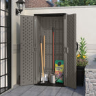 Suncast Vertical Shed - Stoney-Pad lockable resin handles for added security, lock not included.