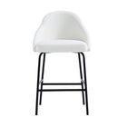 Manhattan Comfort Gracie 22" Modern Leatherette Upholstered Counter Stool - White and Black-Modern Counter Stool with Backseat Perfect for Bar and Kitchen Use