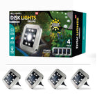 Bell + Howell Solar-Powered Disk Outdoor Path Lights with 8 LED Bulbs - 4 Pack-Solar-Powered Efficiency: Built with 8 high-intensity LED bulbs per light, these solar powered outdoor lights charge during the day and provide over 10 hours of bright illumination at night, ensuring energy savings and sustainability