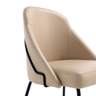 Manhattan Comfort Gracie 24.2" Modern Leatherette Upholstered Dining Chair - Tan and Black-Features High Density Foam Filled For Comfort and Durability