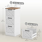 HOMCOM 3-Drawer Letter/A4 Filing Cabinet - White-Equipped with quiet metal slides, ensuring drawers open and close smoothly

