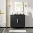 Modway Awaken 36" Bathroom Vanity - Black-Ceramic Sink Basin