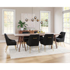 Zuo Maxine Dining Chair - Black/Gold-Dimensions: 23.6" L x 22.8" W x 32.7" H