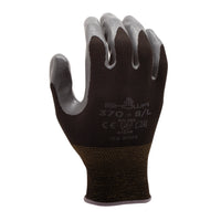 Atlas Everyday Dry Grip Smooth Nitrile Glove - Nylon Liner - Grey/Black - Small - 3 Pack-Nitrile coating