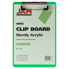 JAM Paper Small Plastic Memo Clipboards with Low Profile Metal Clip - Mini (6 x 9) - Green-Size: Small / Memo Size (6 x 9 inches) | Easy to stack and organize. Fits in most bags, backpacks, and brief cases.
