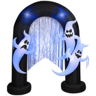 GEMMY Airblown Inflatable LightShow Halloween Archway with Ghosts - 107" x 99"-Walk-through Halloween archway with metallic streamers