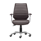 Zuo Enterprise Low Back Office Chair - Espresso-Plush and durable faux leather fabric