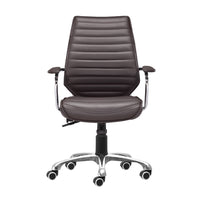 Zuo Enterprise Low Back Office Chair - Espresso-Plush and durable faux leather fabric
