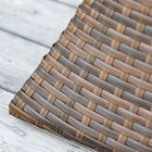 Outsunny Rattan Wicker Outdoor Coffee Table with Umbrella Hole, 2 Tier Storage Shelf - Mixed Brown-Center hole for placing an umbrella