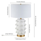 Hudson&Canal Farrington 26" Tall Ceramic Table Lamp with Fabric Shade - Matte White/White-Product Dimensions: 16" L x 16" W x 25.5" H