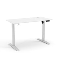 Staples 48"W Electric Rectangular Adjustable Standing Desk - White-Adjustable sit-stand desk with a height range from 28.7” to 46.5”