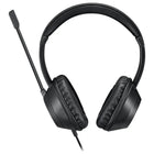 Adesso Xtream P7 USB-C On-Ear Headset with Inline Controls - Retractable Mic & Copilot Key - Black-Lightweight, durable design for all-day wear