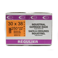 Eco II Garbage Bags - 30" x 38" - Regular - Black - 250 Pack-30" x 38"