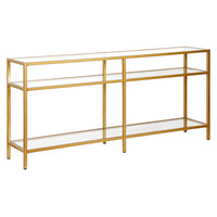 Hudson&Canal Sivil 64"W Console Table - Brass-A modern contemporary design for your entryway, living room, den, and more